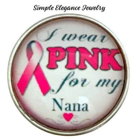 Pink Ribbon for Nana Snaps 20mm for Snap Jewelry - Snap Jewelry
