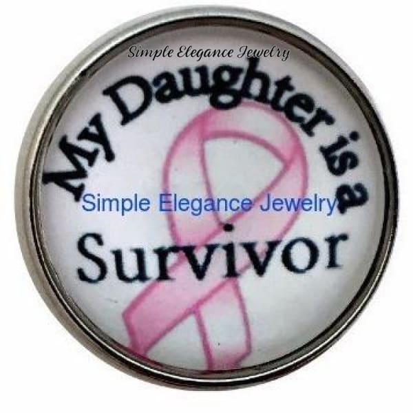 Pink Ribbon for Survivor Daughter Snap 20mm - Snap Jewelry