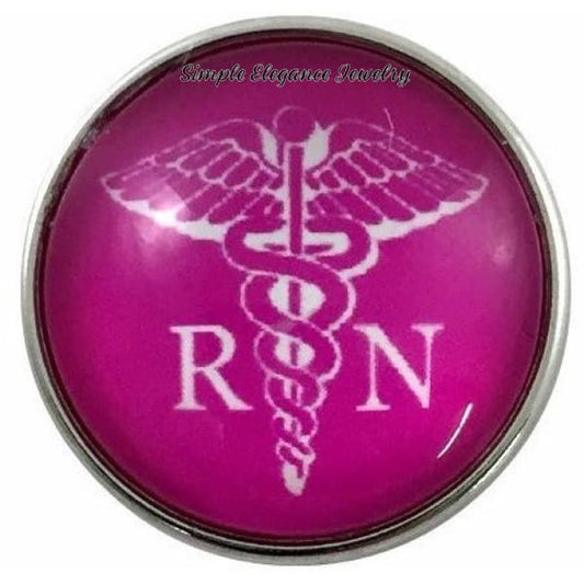 Pink RN Nurse Snap Charm 20mm for Snap Jewelry - Snap Jewelry