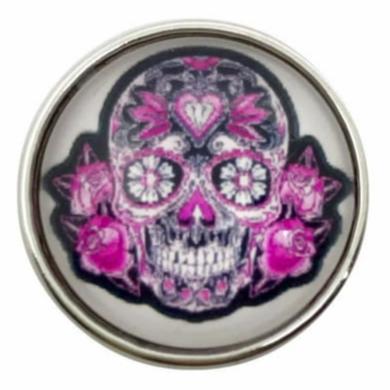 Pink Sugar Skull Snap 20mm for Snap Charms - Snap Jewelry