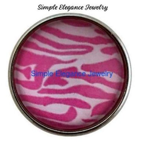 Pink-White Zebra Stripe Snap 20mm - Snap Jewelry