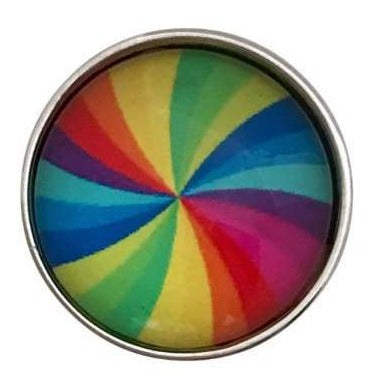 Pinwheel Rainbow 20mm Snap-Snap Charm Jewelry - Snap Jewelry