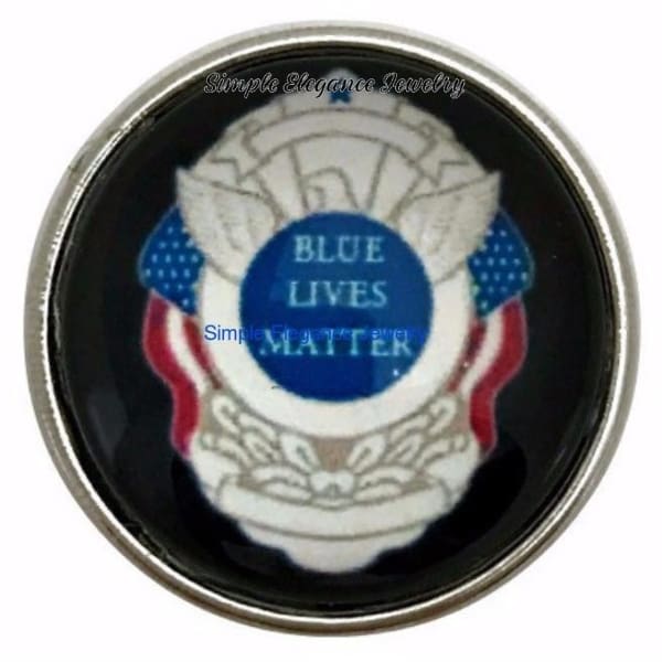 Police Blue Lives Matter Snap 20mm for Snap Jewelry - Snap Jewelry