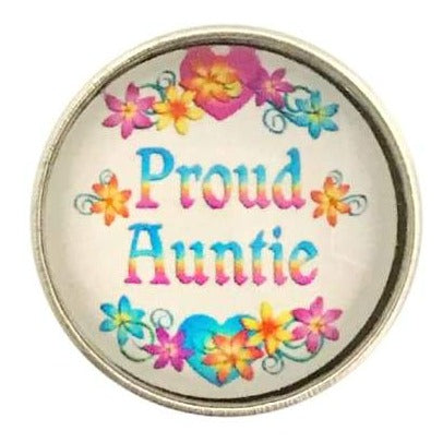 Proud Auntie Snap Charm-20mm - Snap Jewelry