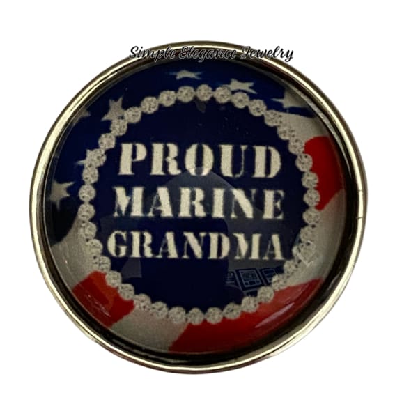 Proud Marine Grandma Snap Charm 20mm - Snap Jewelry