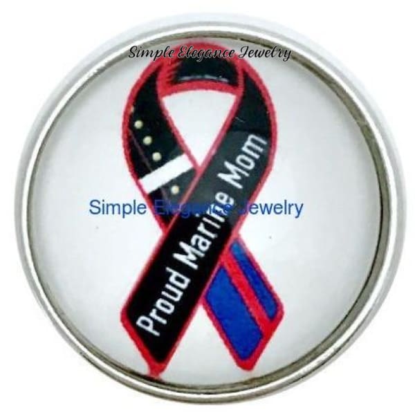 Proud Marine Mom Snap Charm 20mm for Snap Jewelry - Snap Jewelry