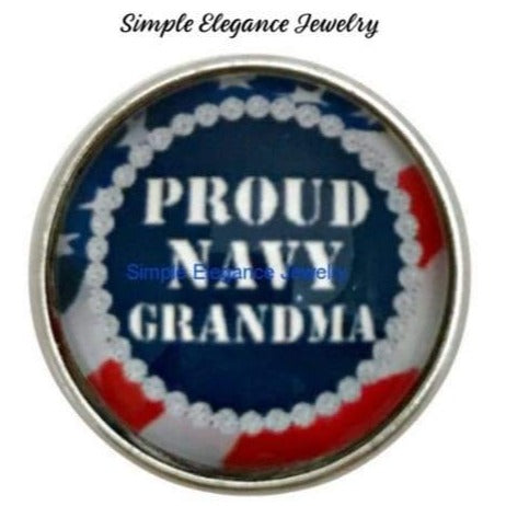 Proud Navy Grandma Snap Charm 20mm for Snap Jewelry - Snap Jewelry