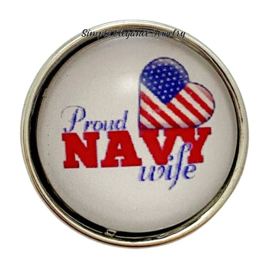 Proud Navy Wife Snap Charm 20mm - Snap Jewelry