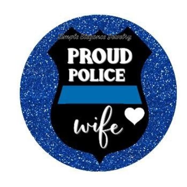 Proud Police Wife Snap Charm 20mm - Snap Jewelry