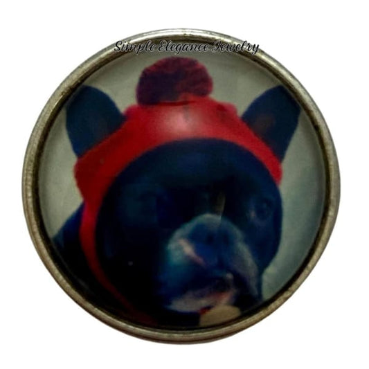 Pug With Red Hat Snap Charm 20mm - Snap Jewelry