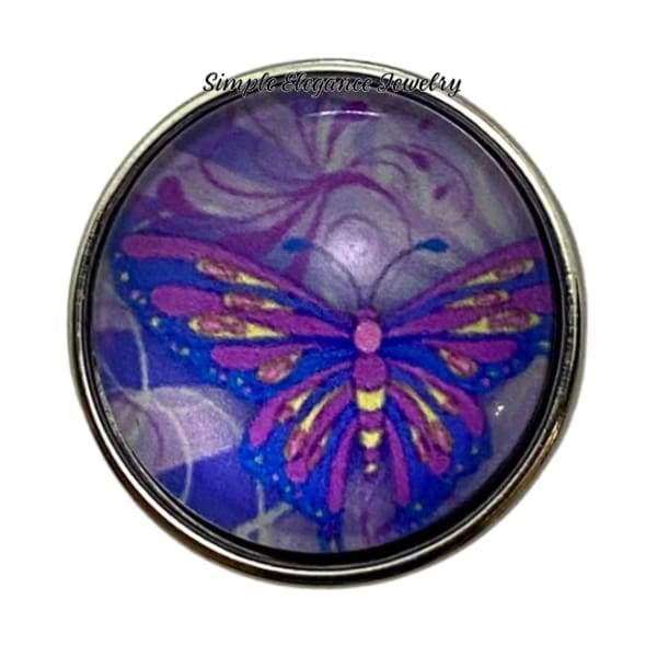 Purple Butterfly Snap Charm 20mm - Snap Jewelry