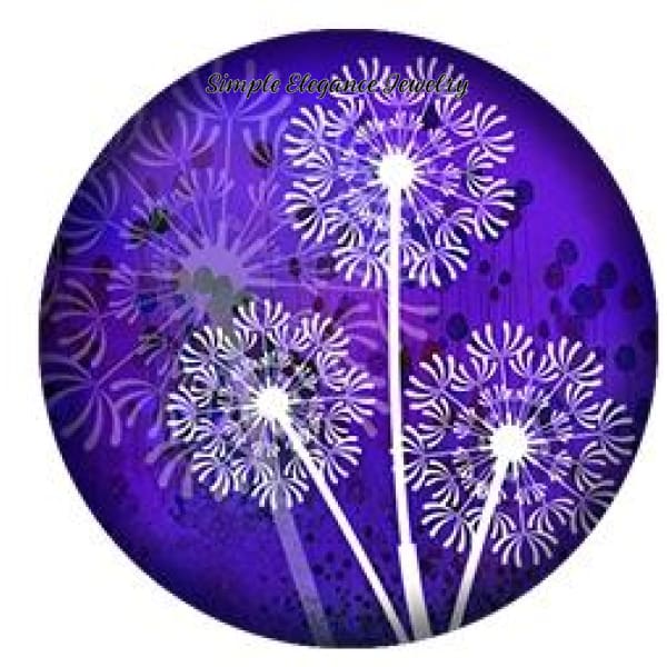 Purple Dandelion Flower Charm for Snap Charm Jewelry 20mm - Snap Jewelry