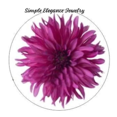 Purple Flower 20mm for Snap Charm Jewelry - Snap Jewelry