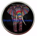 Rainbow Striped Elephant Snap 20mm for Snap Jewelry - Snap Jewelry