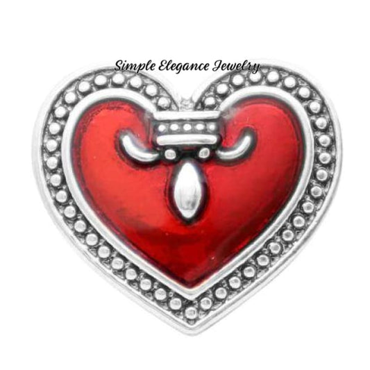 Red Heart Flue-de-lis Metal Snap Charm - Snap Jewelry