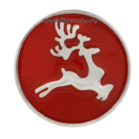 Red Metal Christmas Reindeer Snap Charm - Snap Jewelry