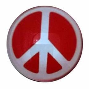 Red Peace Sign 18mm for Snap Jewelry - Snap Jewelry