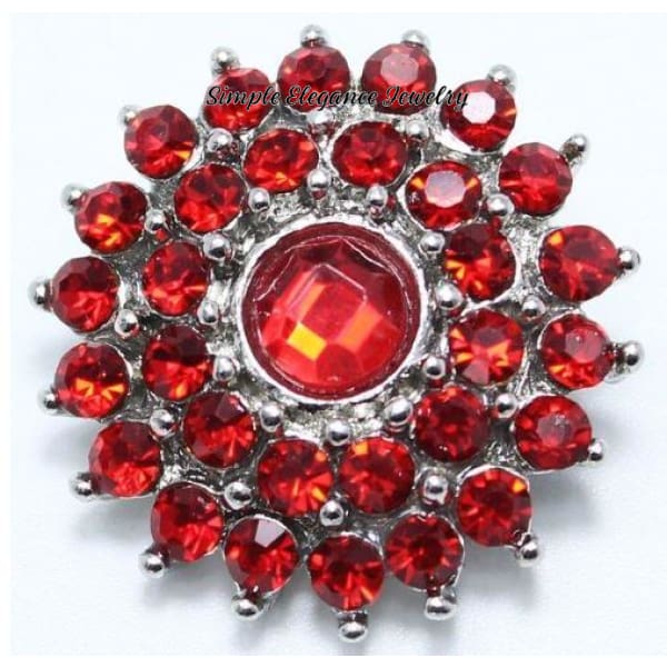 Red Rhinestone 20mm Snap for Snap Jewelry - Snap Jewelry