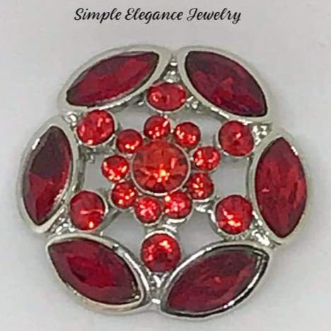 Red Rhinestone Snap Charms-20mm Simple Elegance Jewelry Company - Snap Jewelry