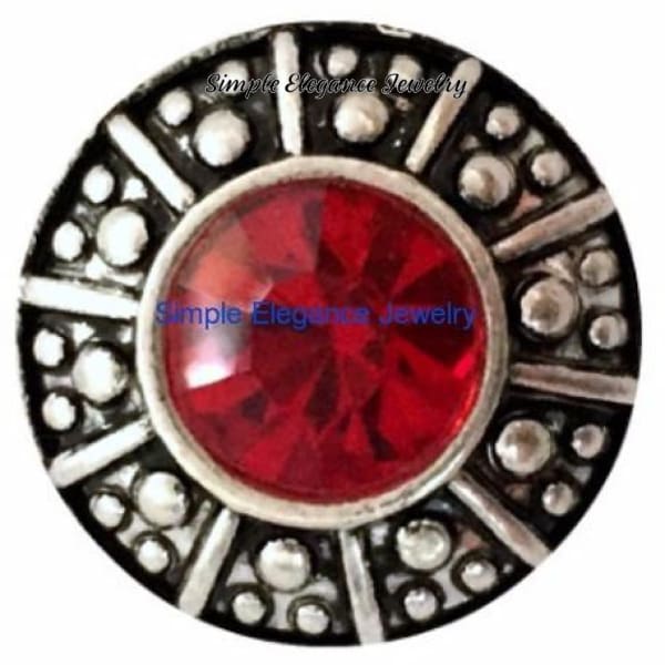 Red Rhinestone Snap (January-July Birthstone) 20mm for Snap Jewelry - Snap Jewelry