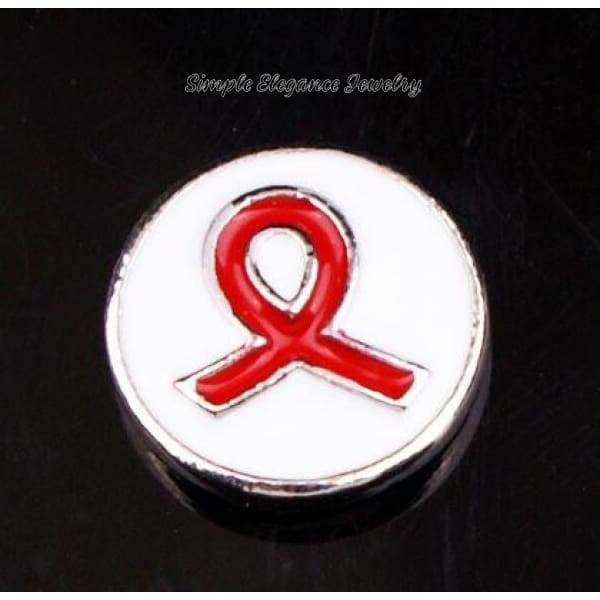 Red Ribbon Snap Charm 12mm - Snap Jewelry