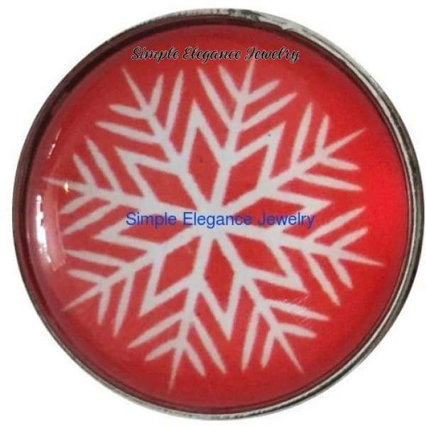Red Snowflake Snap 20mm for Snap Jewelry - Snap Jewelry