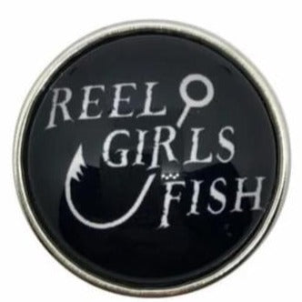 Reel Girls Fishing Snap Button 20mm - Snap Jewelry