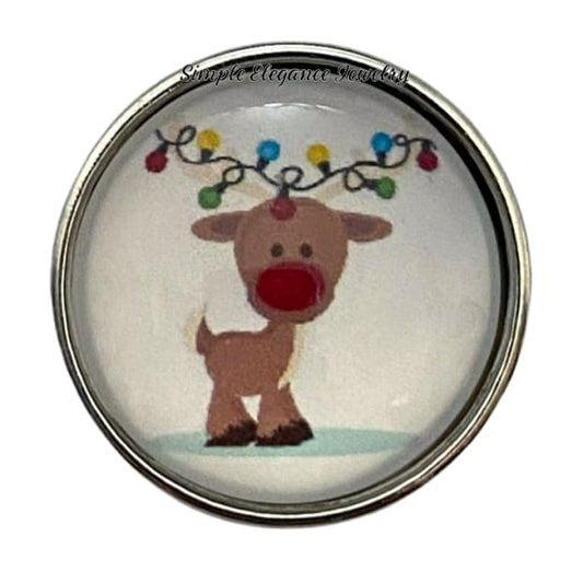 Reindeer Christmas Snap Charm 20mm - Snap Jewelry