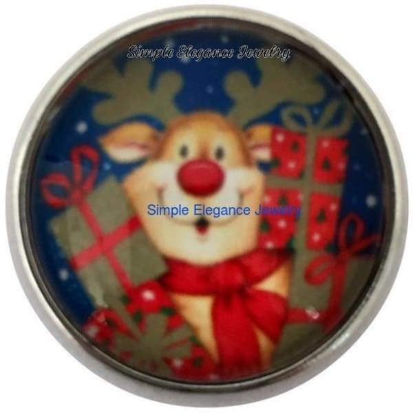 Reindeer Present Christmas Snap for 20mm Snap Jewelry - Snap Jewelry