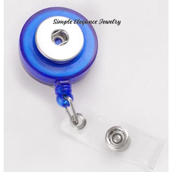 Retractable Snap Clip-Snap Badge Holder - Blue - Snap Jewelry