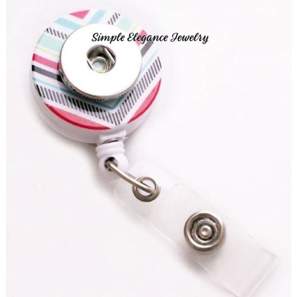 Retractable Snap Clip-Snap Badge Holder - Chevron - Snap Jewelry