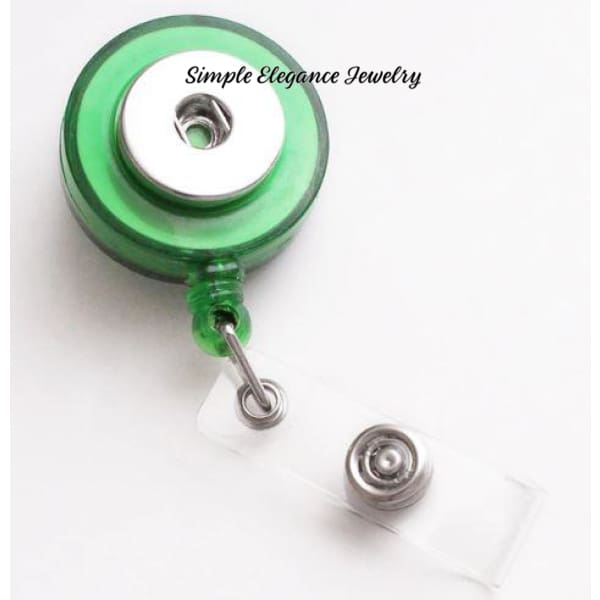 Retractable Snap Clip-Snap Badge Holder - Green - Snap Jewelry