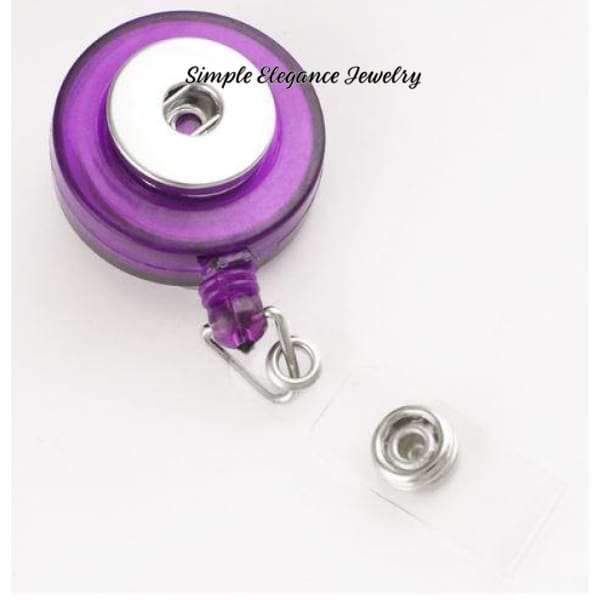 Retractable Snap Clip-Snap Badge Holder - Purple - Snap Jewelry