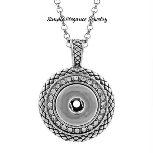 Rhinestone Antiqued Snap Pendant 18mm-20mm Snap (Includes 20 Chain) (SN50) - Snap Jewelry