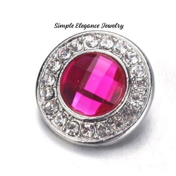 Rhinestone Birthstone Snap Assortment 20mm for Snap Jewelry - Pink - Snap Jewelry