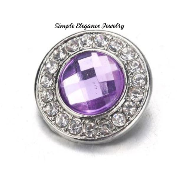 Rhinestone Birthstone Snap Assortment 20mm for Snap Jewelry - Purple - Snap Jewelry