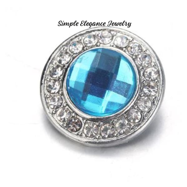 Rhinestone Birthstone Snap Assortment 20mm for Snap Jewelry - Turquoise - Snap Jewelry