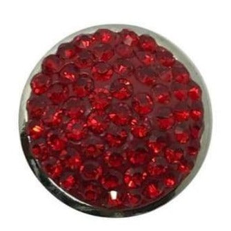 Rhinestone Bling Snap 20mm (Assorted Colors) - Red - Snap Jewelry