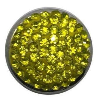 Rhinestone Bling Snap 20mm (Assorted Colors) - Yellow - Snap Jewelry
