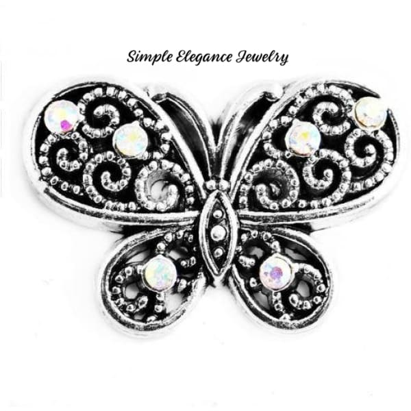 Rhinestone Butterfly Snap 20mm for Snap Jewelry - Iridescent - Snap Jewelry