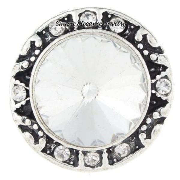 Rhinestone Faceted Snap for Snap Charm Jewelry 20mm Several Colors to Choose From) - Clear - Snap Jewelry