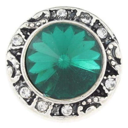 Rhinestone Faceted Snap for Snap Charm Jewelry 20mm Several Colors to Choose From) - Green - Snap Jewelry