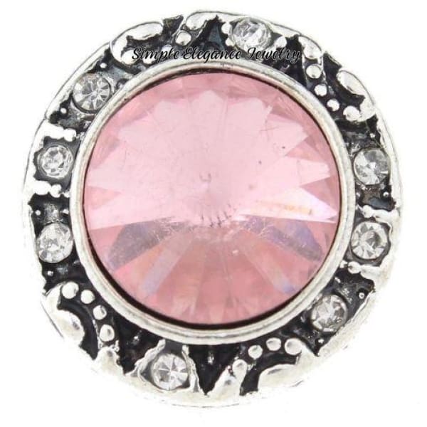 Rhinestone Faceted Snap for Snap Charm Jewelry 20mm Several Colors to Choose From) - Pink - Snap Jewelry