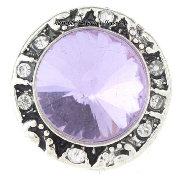 Rhinestone Faceted Snap for Snap Charm Jewelry 20mm Several Colors to Choose From) - Purple - Snap Jewelry