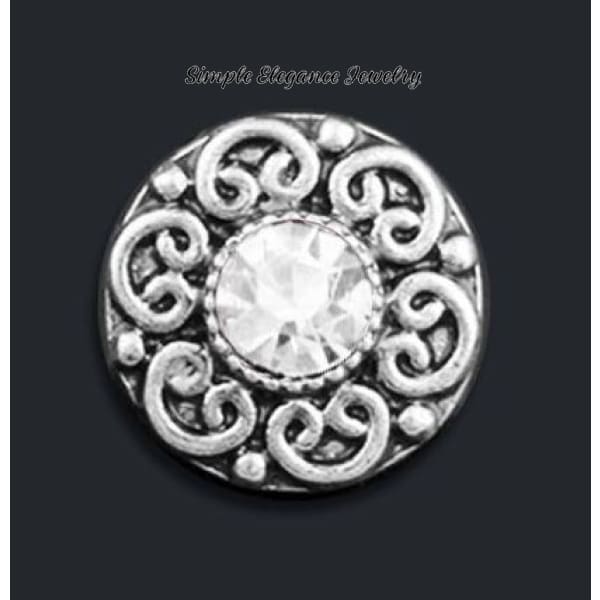 Rhinestone Flower 12mm MINI for Snap Charm Jewelry - Clear - Snap Jewelry
