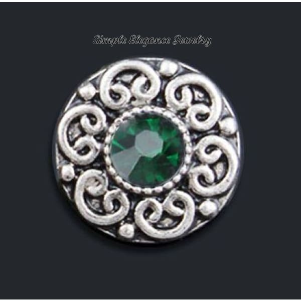 Rhinestone Flower 12mm MINI for Snap Charm Jewelry - Green MINI - Snap Jewelry