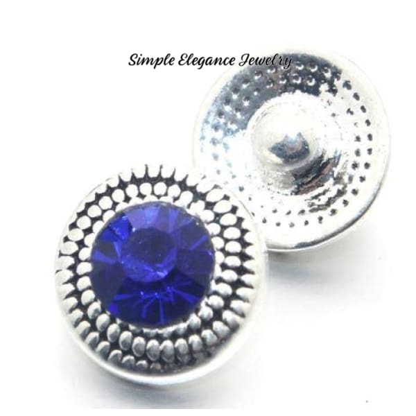 Rhinestone Mini Snap Charm 12mm for Snap Jewelry - Blue - Snap Jewelry