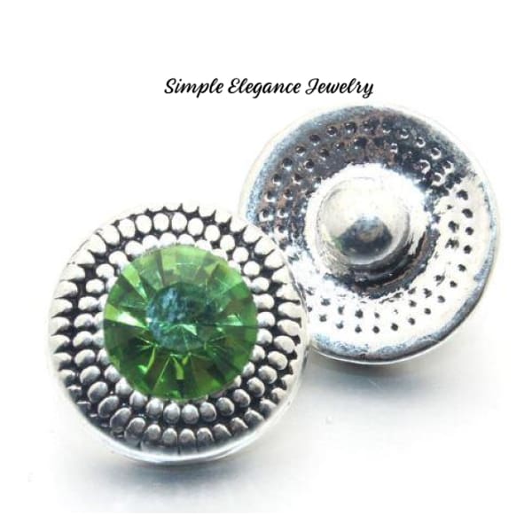 Rhinestone Mini Snap Charm 12mm for Snap Jewelry - Green - Snap Jewelry