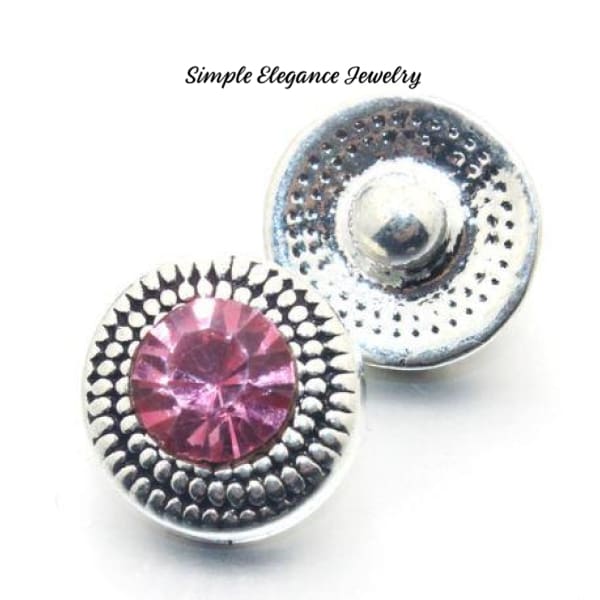 Rhinestone Mini Snap Charm 12mm for Snap Jewelry - Pink - Snap Jewelry