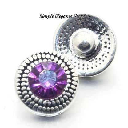 Rhinestone Mini Snap Charm 12mm for Snap Jewelry - Purple - Snap Jewelry